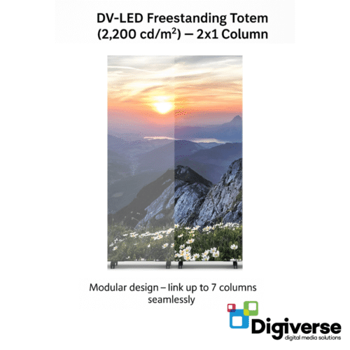 DV-LED Freestanding Totem (2,200 cd/m²) - 2x1 Column
