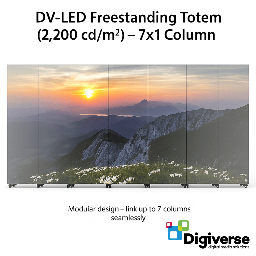 DV-LED Freestanding Totem (2,200 cd/m²) - 7x1 Column