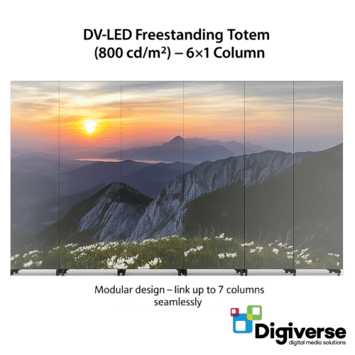 DV-LED Freestanding Totem (800 cd/m²) - 6x1 Column