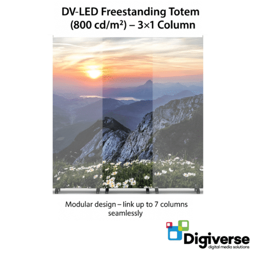 DV-LED Freestanding Totem (800 cd/m²) - 3x1 Column