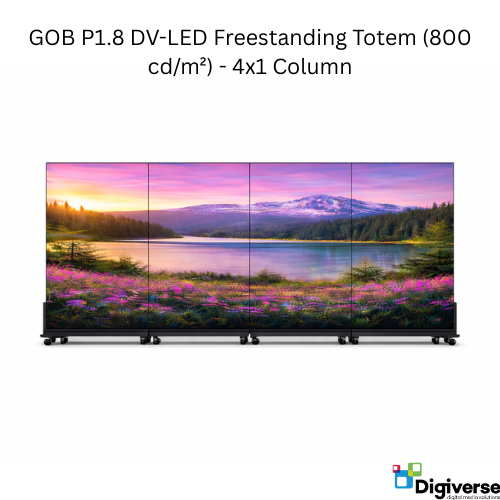 GOB P1.8 DV-LED Freestanding Totem (800 cd/m²) - 4x1 Column - Digiverse