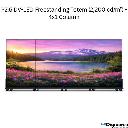P2.5 DV-LED Freestanding Totem (2,200 cd/m²) - 4x1 Column