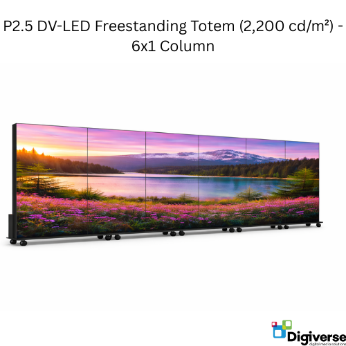 P2.5 DV-LED Freestanding Totem (2,200 cd/m²) - 6x1 Column
