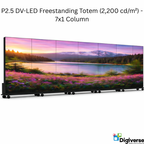 P2.5 DV-LED Freestanding Totem (2,200 cd/m²) - 7x1 Column