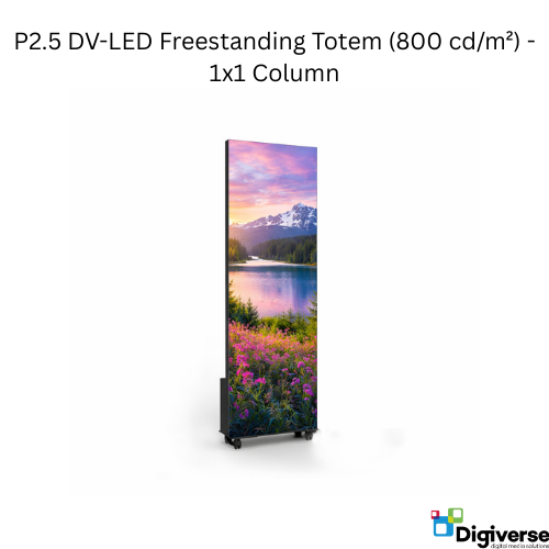 P2.5 DV-LED Freestanding Totem (800 cd/m²) - 1x1 Column