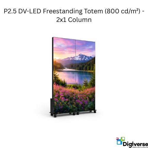 P2.5 DV-LED Freestanding Totem (800 cd/m²) - 2x1 Column