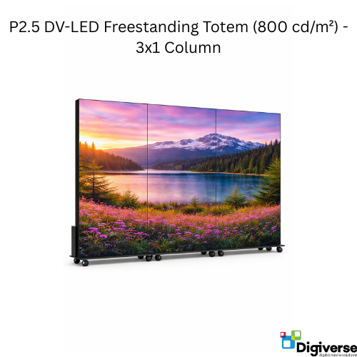 P2.5 DV-LED Freestanding Totem (800 cd/m²) - 3x1 Column