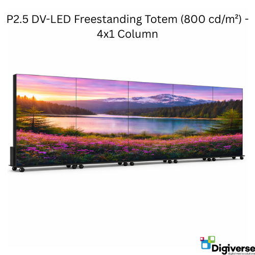 P2.5 DV-LED Freestanding Totem (800 cd/m²) - 4x1 Column