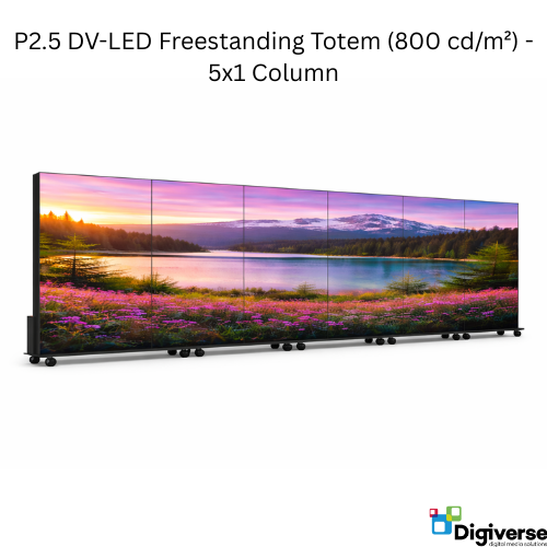 P2.5 DV-LED Freestanding Totem (800 cd/m²) - 5x1 Column