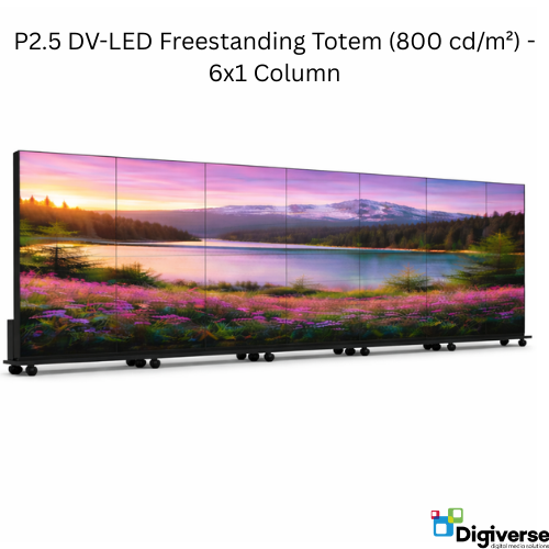 P2.5 DV-LED Freestanding Totem (800 cd/m²) - 6x1 Column