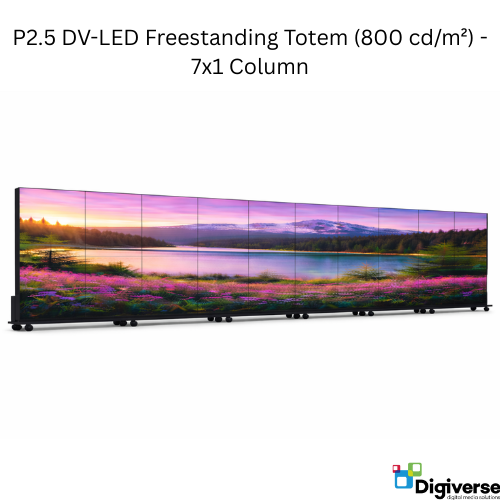 P2.5 DV-LED Freestanding Totem (800 cd/m²) - 7x1 Column