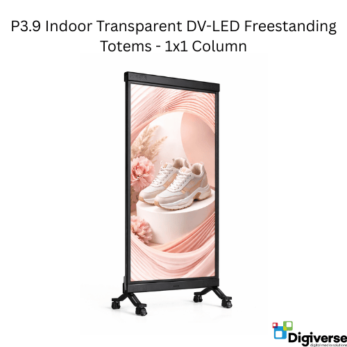 P3.9 Indoor Transparent DV-LED Freestanding Totems - 1x1 Column
